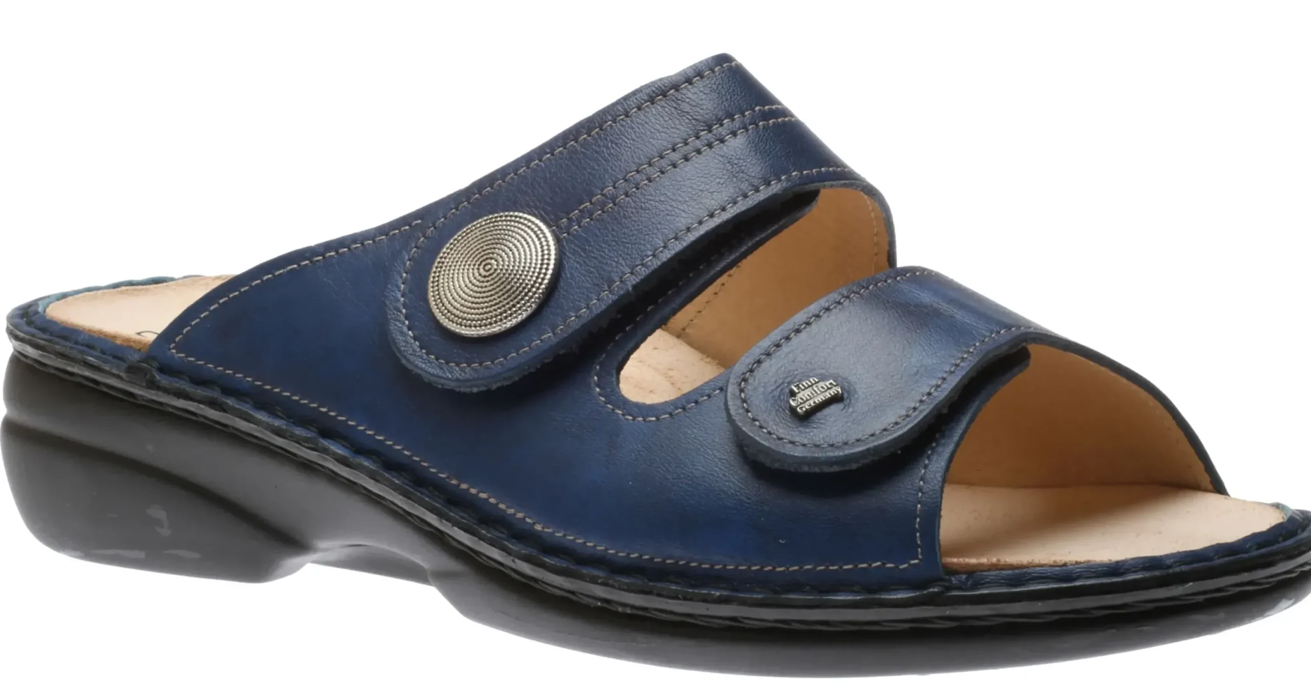 Hot Finn Comfort Sansibar Blue Leather Sandal