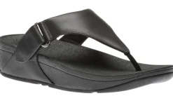 Outlet Fit Flop Sarna Black Leather Thong Sandal