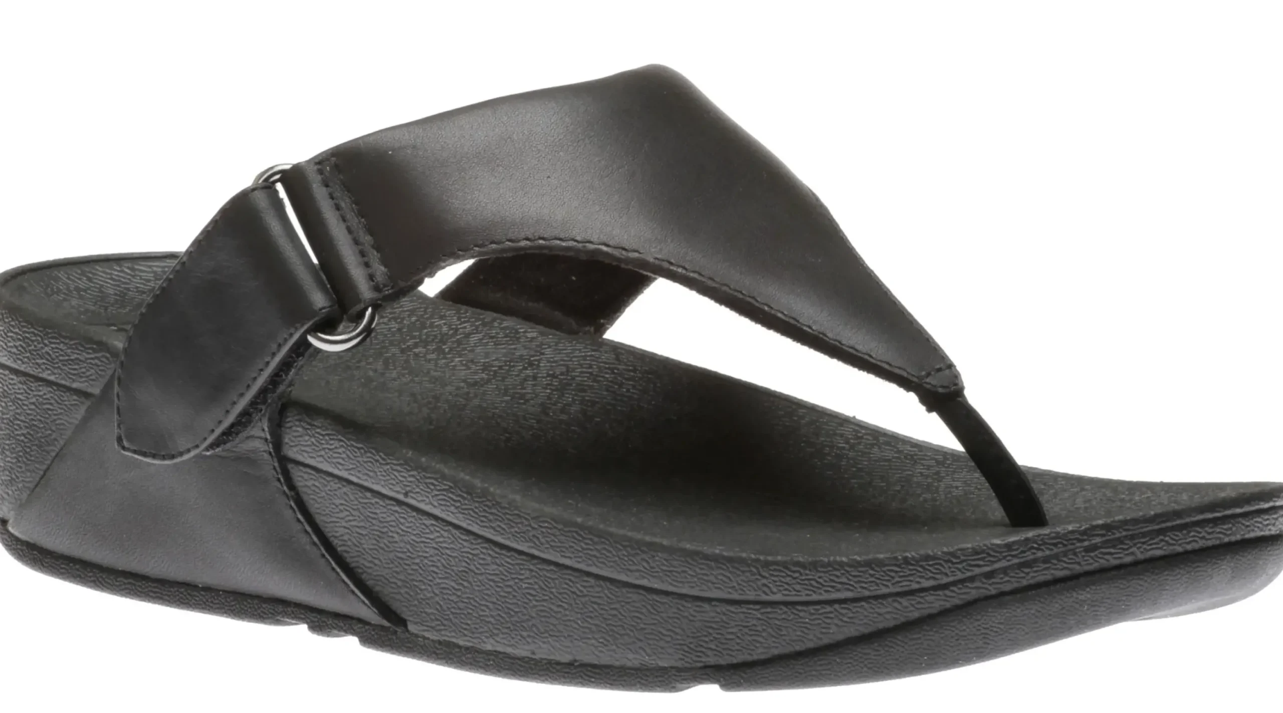 Outlet Fit Flop Sarna Black Leather Thong Sandal