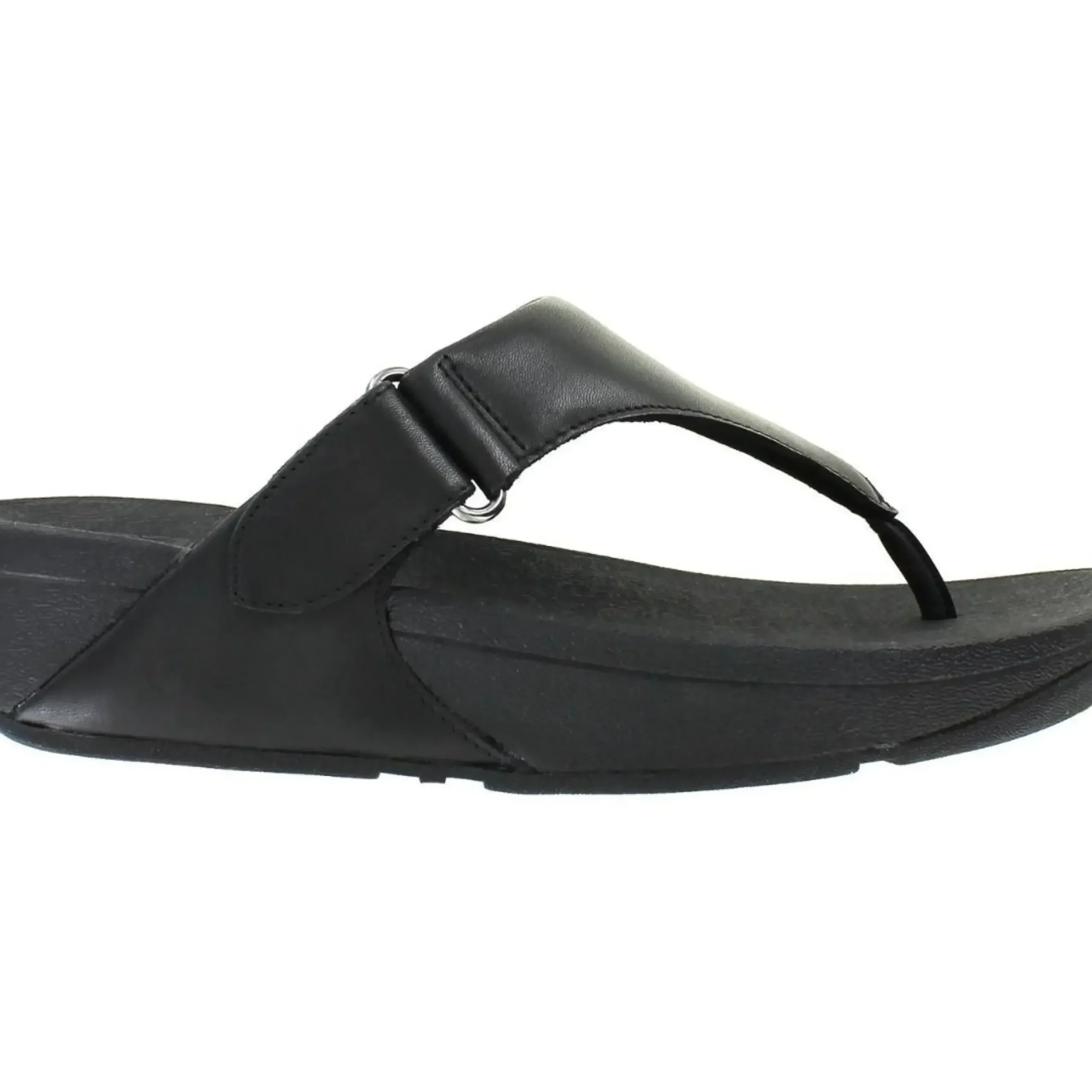 Outlet Fit Flop Sarna Black Leather Thong Sandal