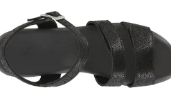 Clearance SAS Shoes Savannah Black Leather Heel Strap Sandal