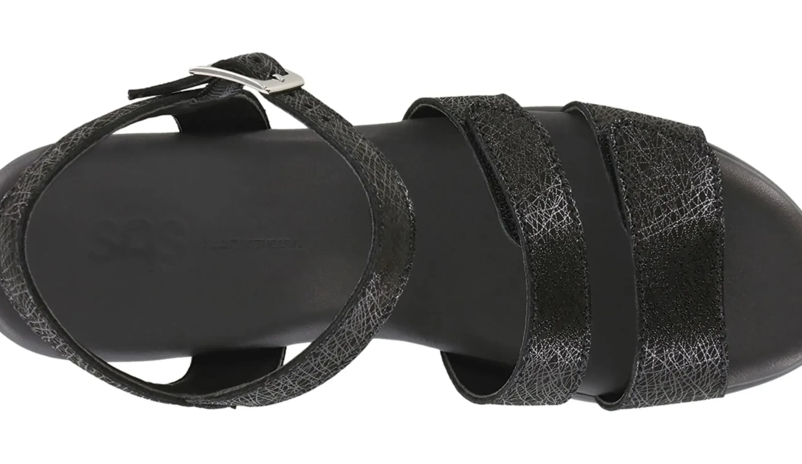 Clearance SAS Shoes Savannah Black Leather Heel Strap Sandal