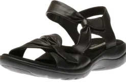 Hot Clarks Saylie Moon Black Leather Sandal