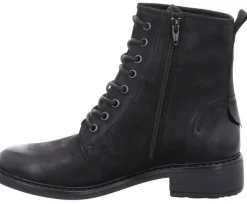 Best Josef Seibel Selena 06 Black Leather Lace-Up Ankle Boot