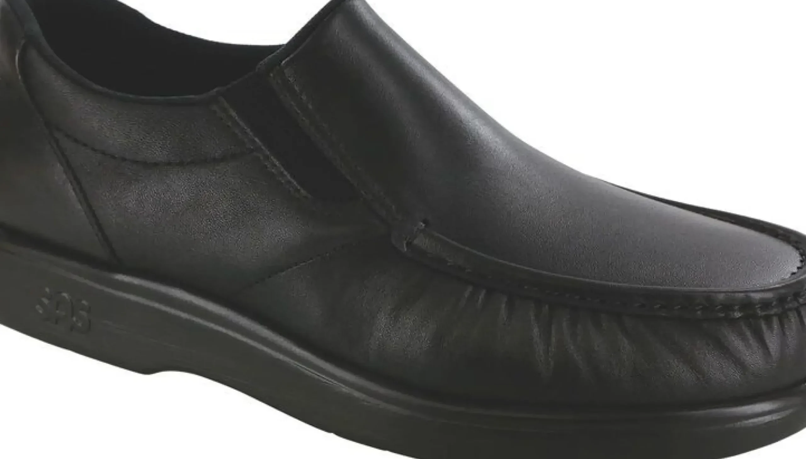 Online SAS Shoes Side Gore Black Smooth Leather Slip-On Loafer