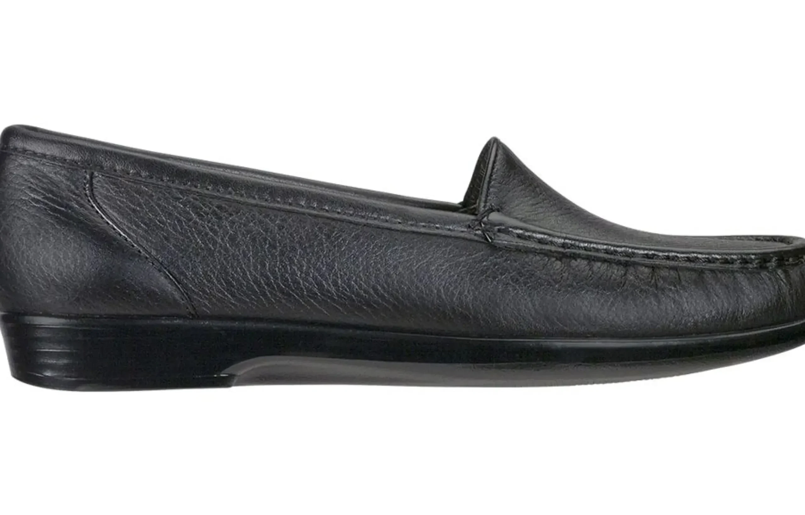 Clearance SAS Shoes Simplify Black Leather Slip On Loafer
