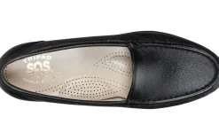 Clearance SAS Shoes Simplify Black Leather Slip On Loafer