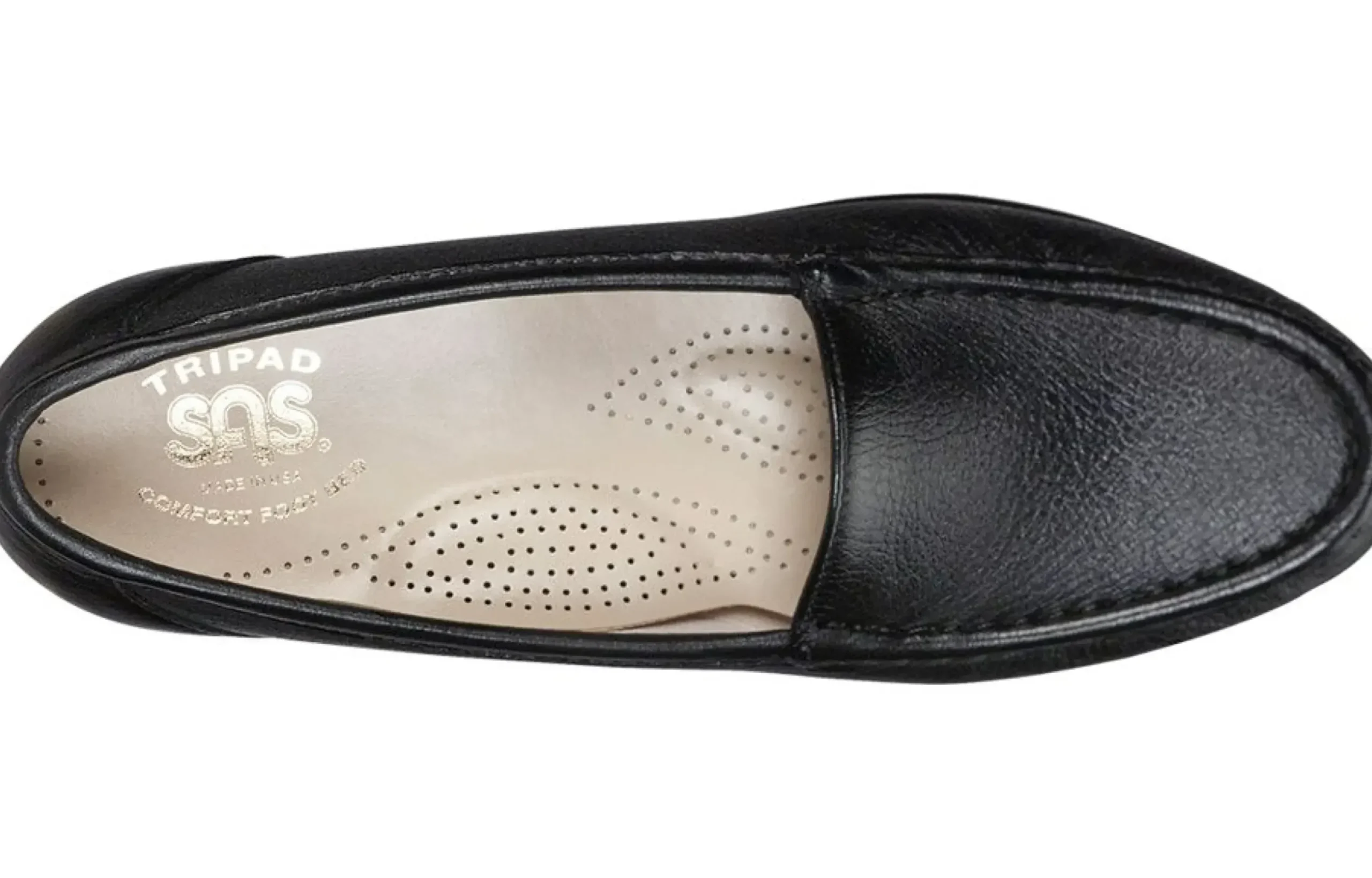 Clearance SAS Shoes Simplify Black Leather Slip On Loafer