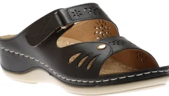 Clearance Stefannia Italy Slide Black