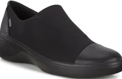 New Ecco Soft 7 Black Gore-Tex Waterproof Slip-On Wedge Shoe