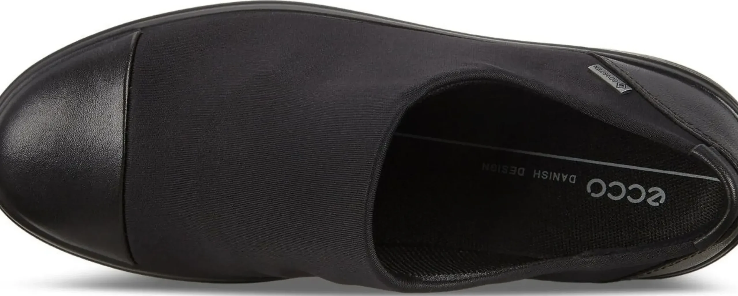 New Ecco Soft 7 Black Gore-Tex Waterproof Slip-On Wedge Shoe