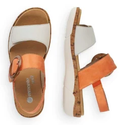 Best Remonte Soft White Orange Sandal