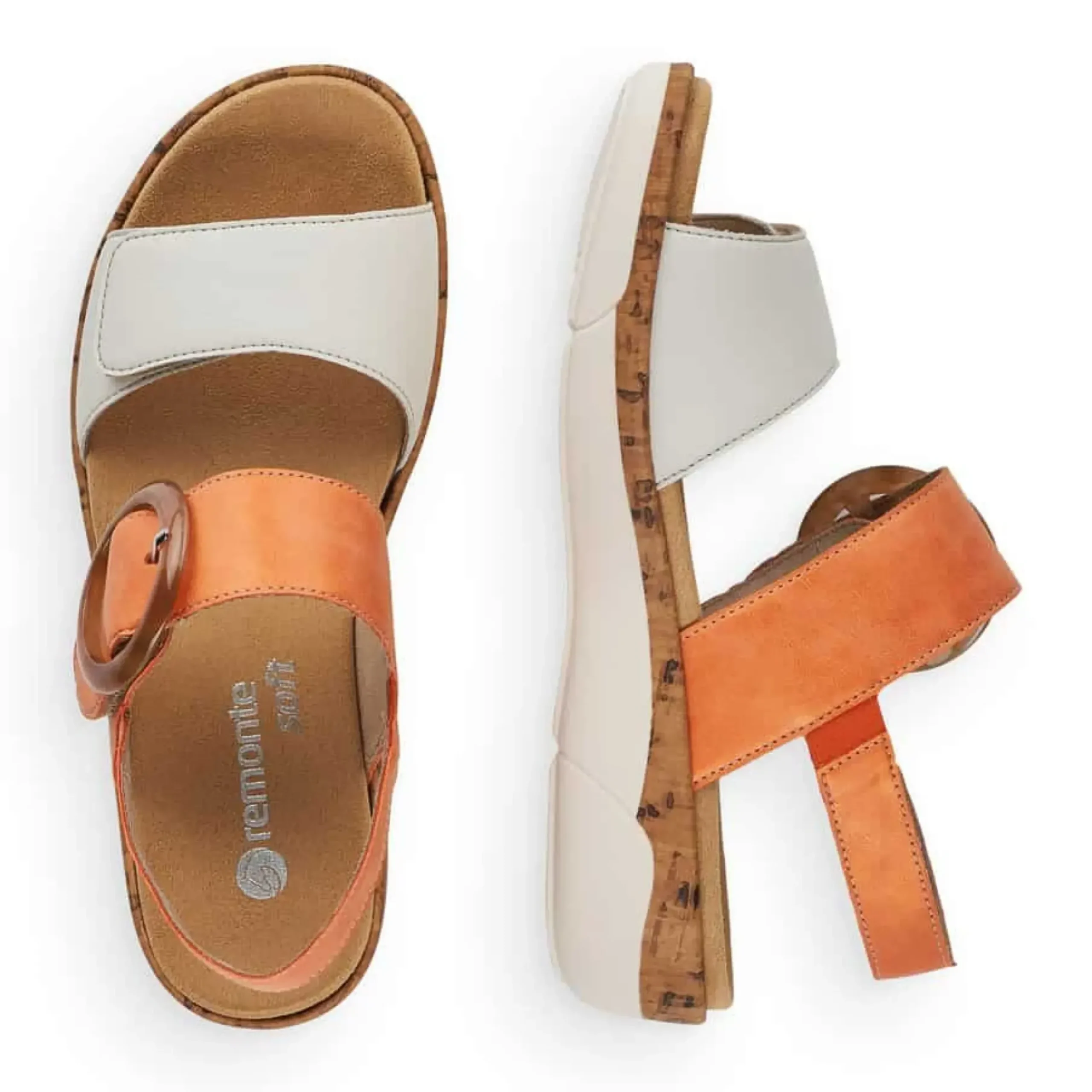 Best Remonte Soft White Orange Sandal