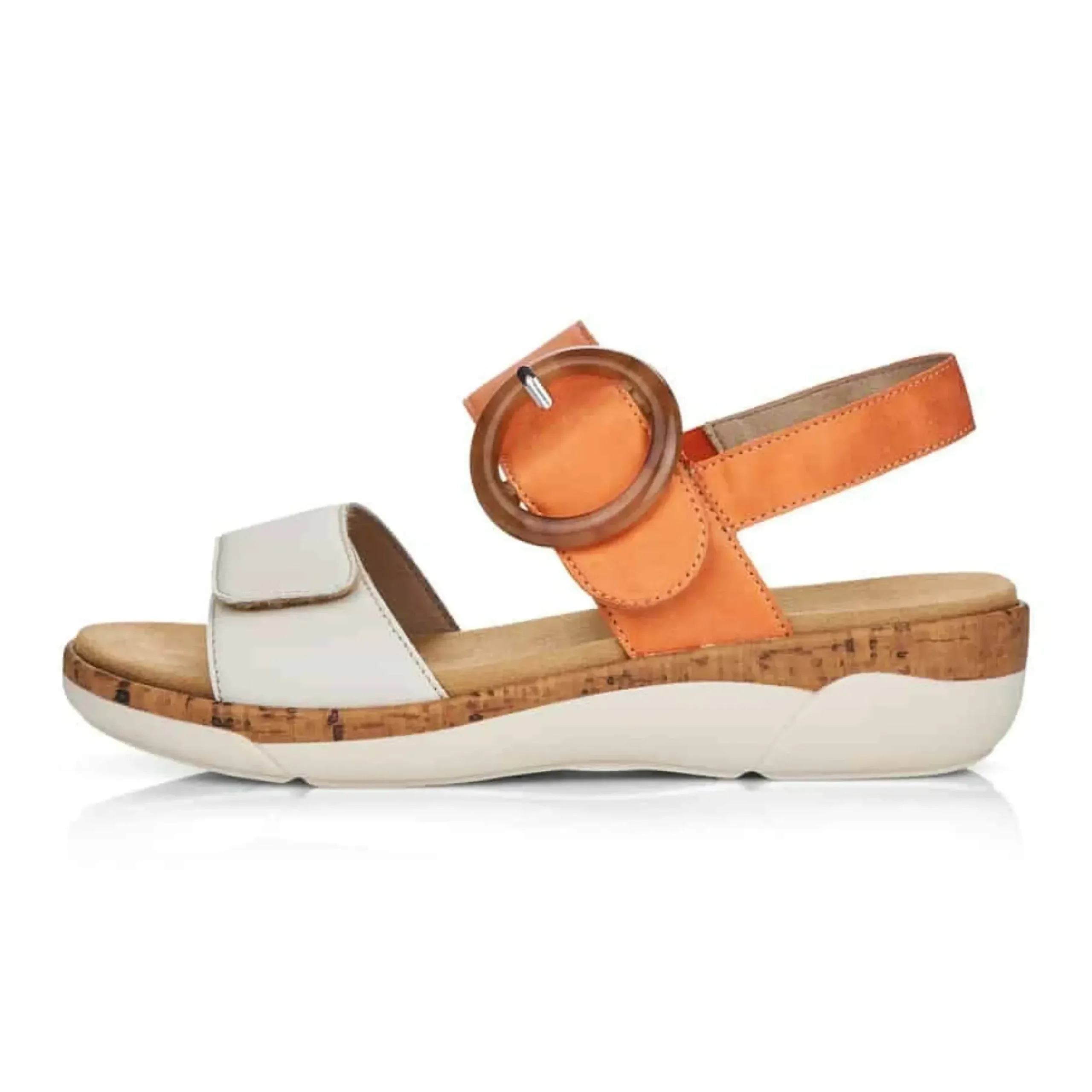 Best Remonte Soft White Orange Sandal