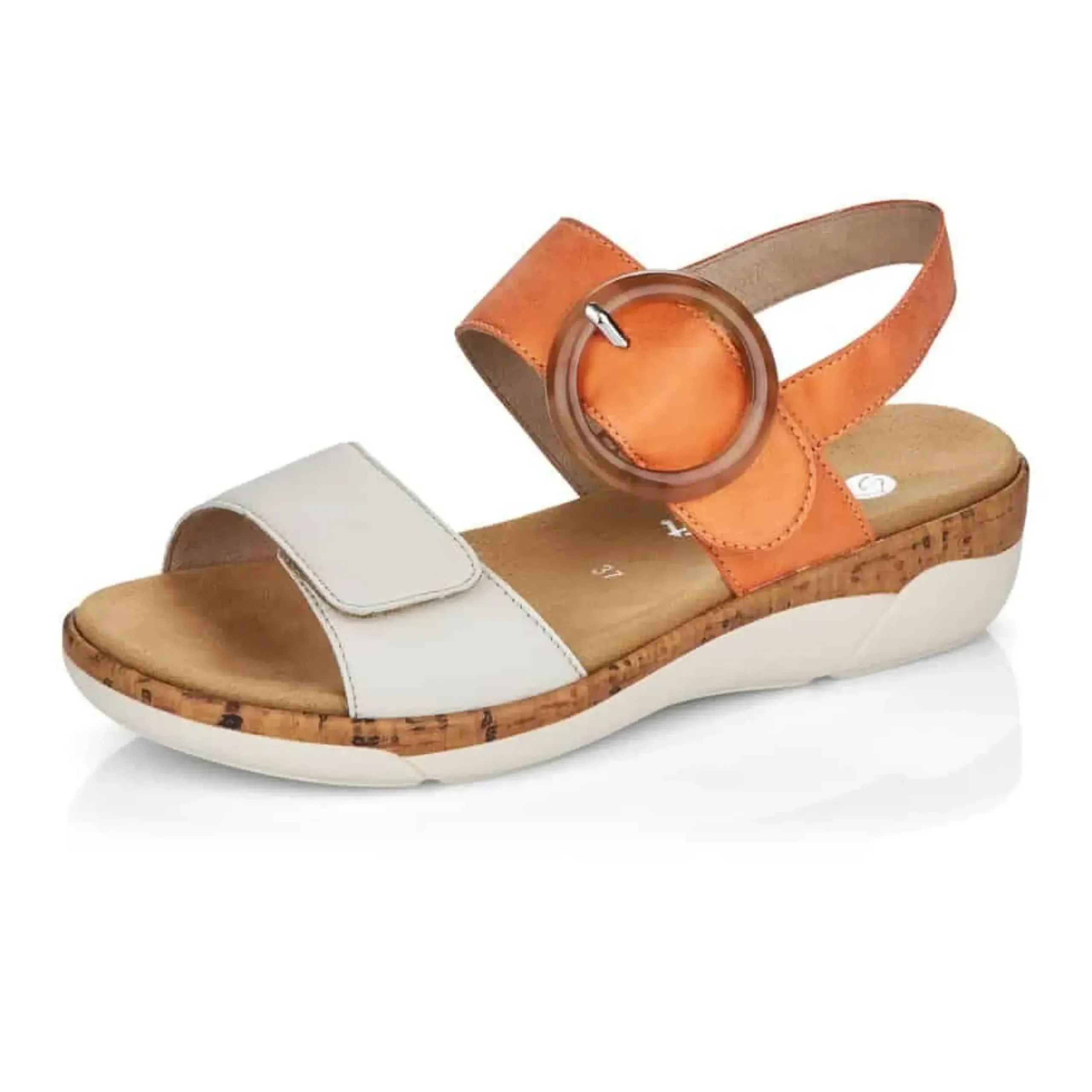 Best Remonte Soft White Orange Sandal