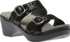 Hot Dansko Sophie Black Drizzle Suede Leather Slide Sandal