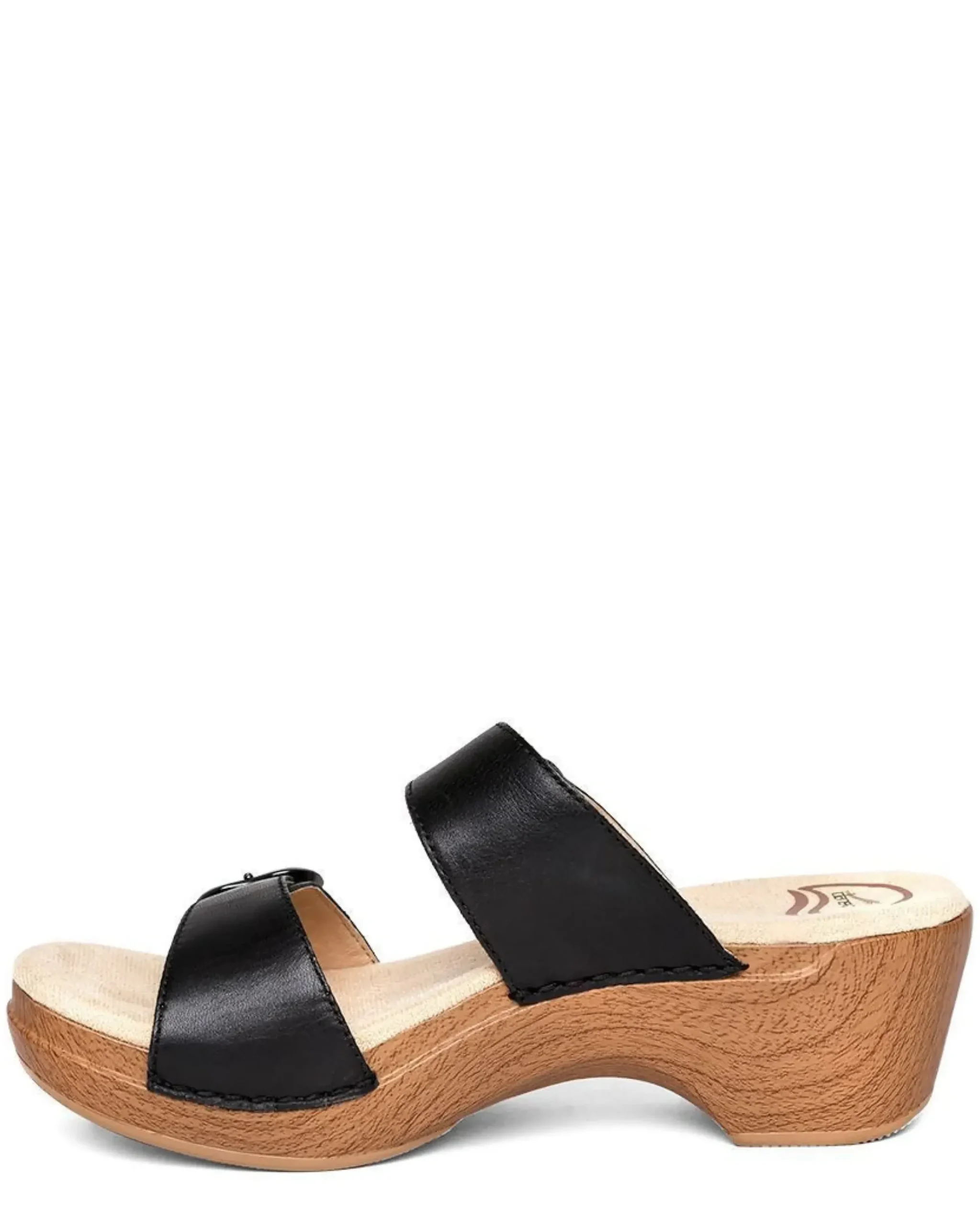Online Dansko Sophie Black Leather Slide Sandal