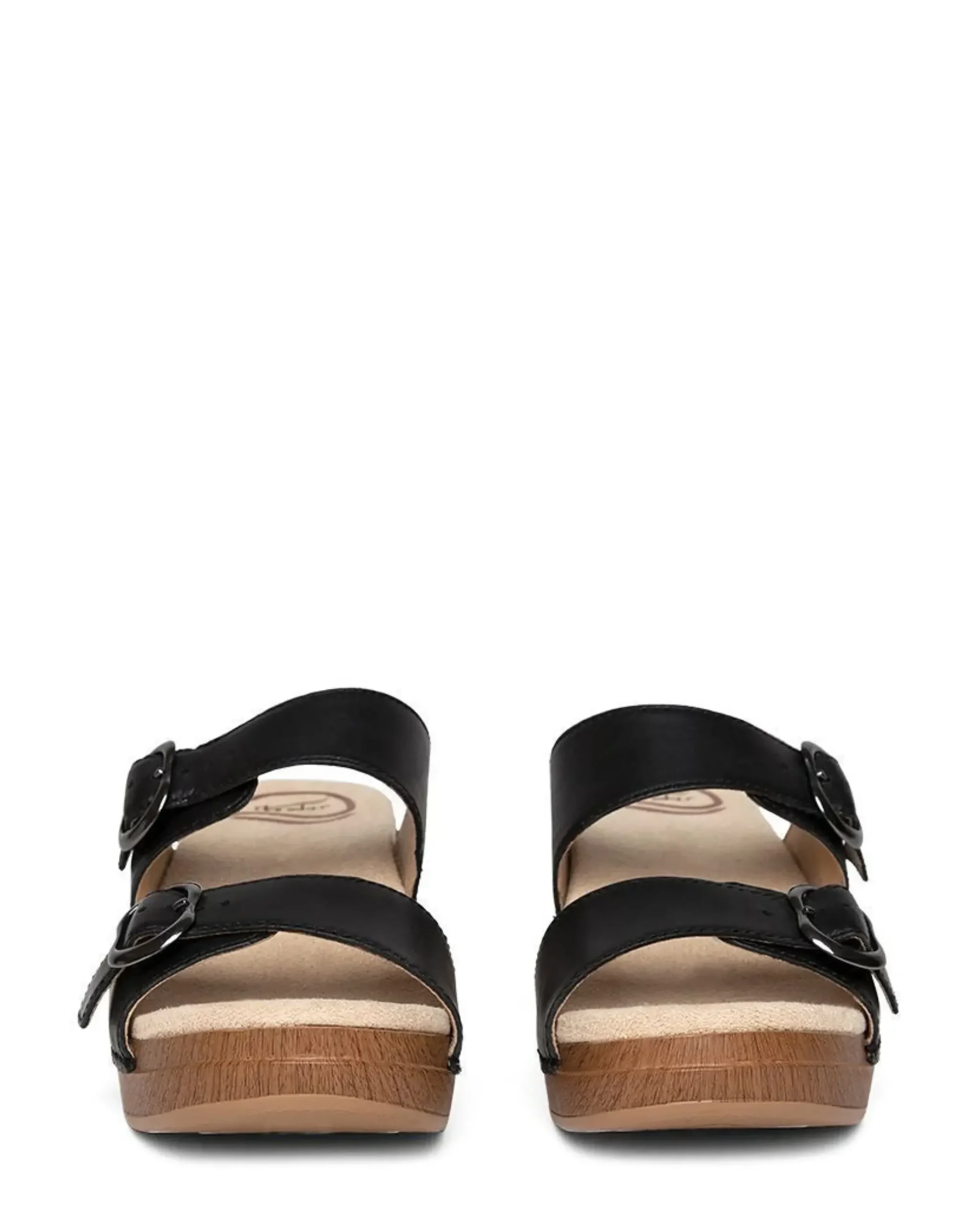Online Dansko Sophie Black Leather Slide Sandal