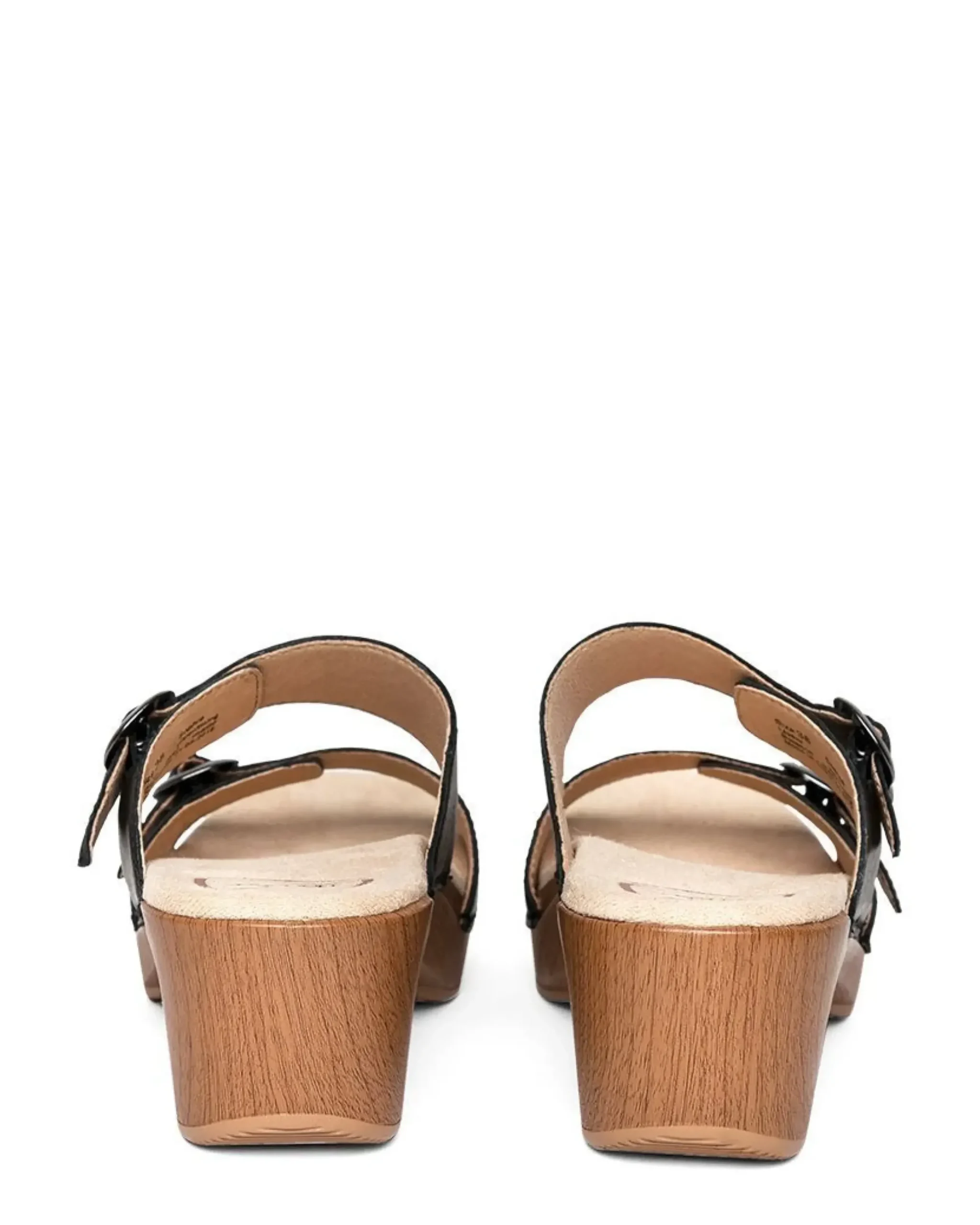 Online Dansko Sophie Black Leather Slide Sandal