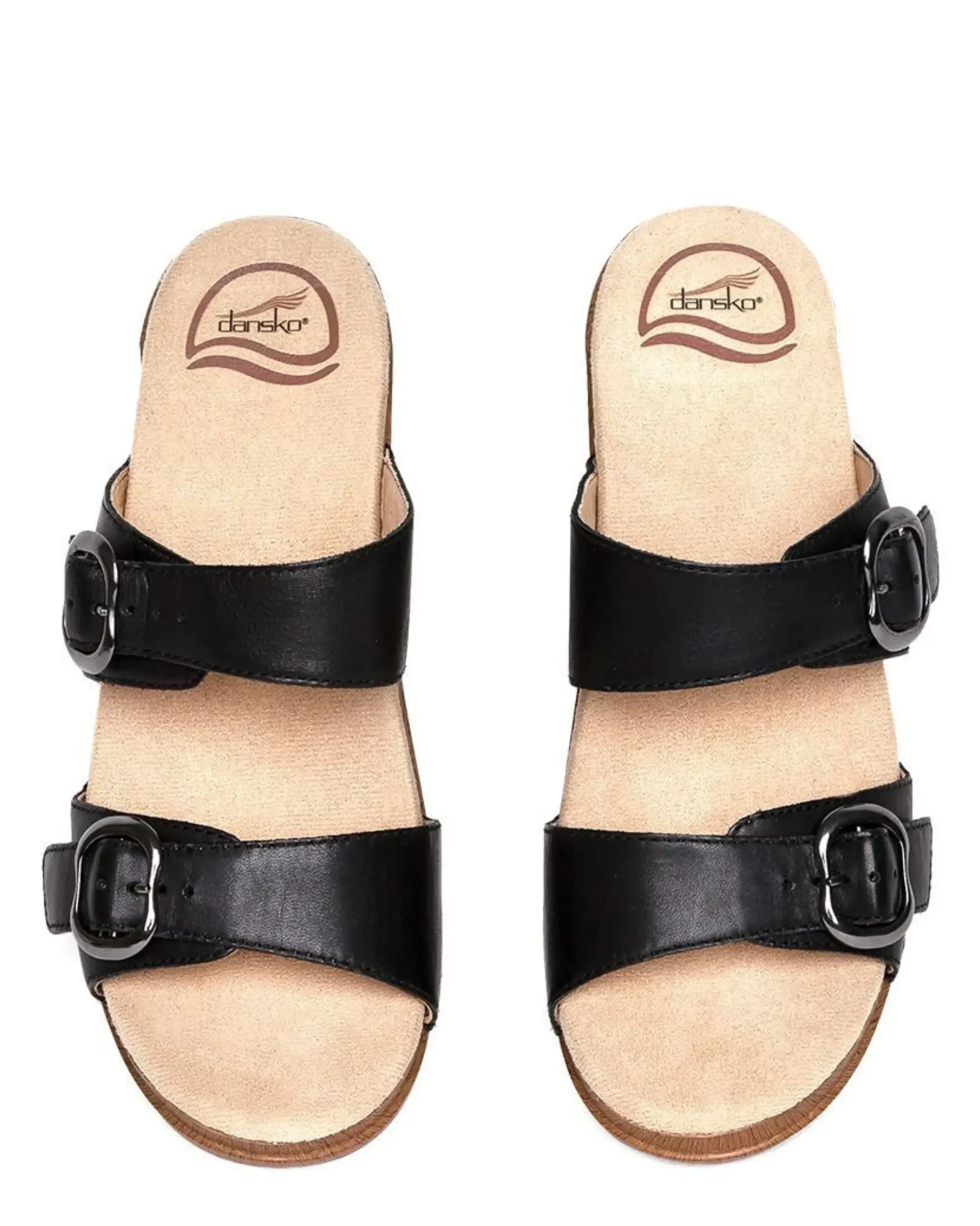 Online Dansko Sophie Black Leather Slide Sandal