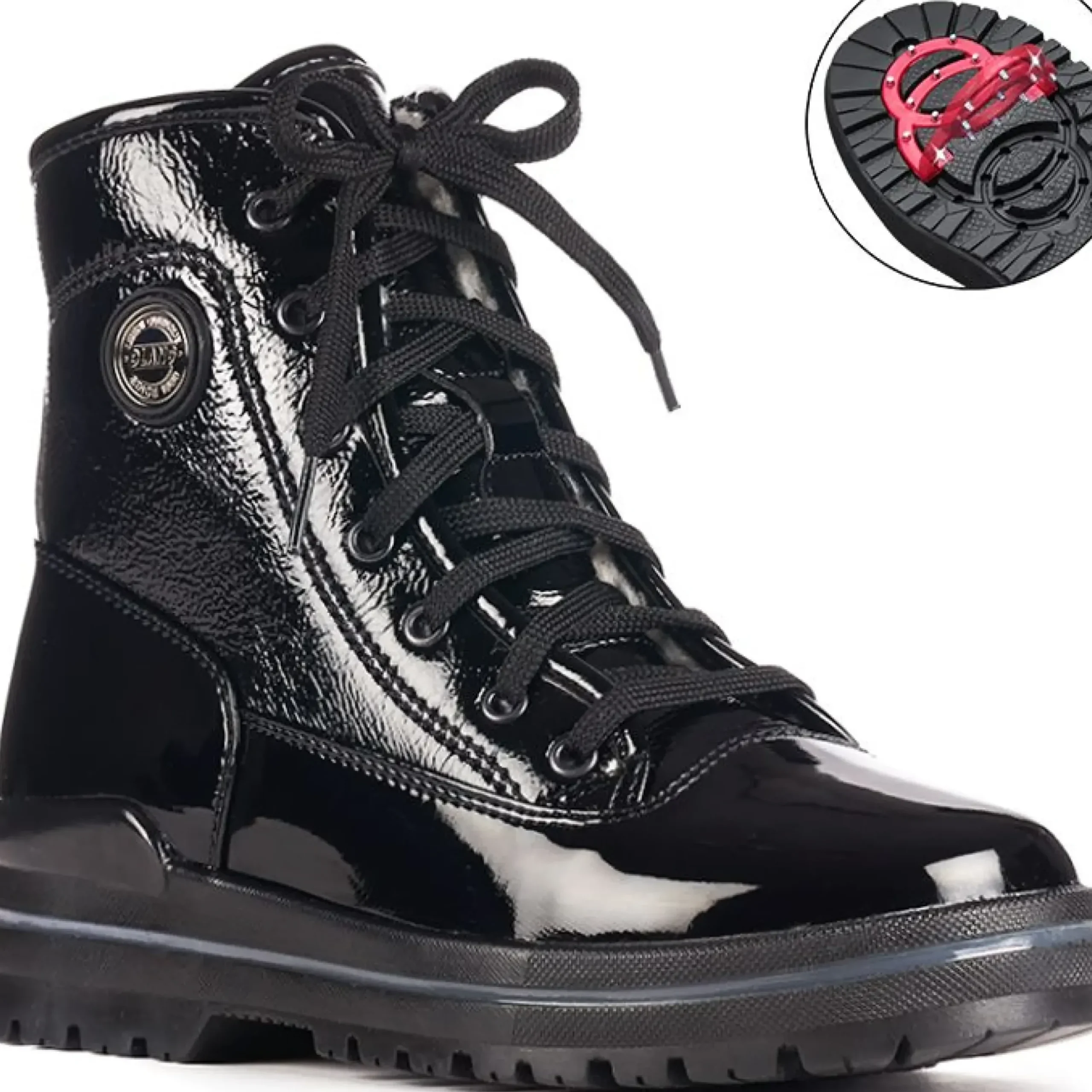 Online Olang Sound Black Patent Winter Boot