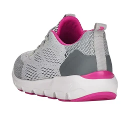 Clearance R EVOLUTION Sportec12 Grey Pink Perforated Slip-On Bungee Sneaker