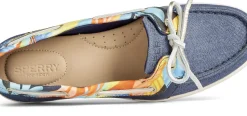 Discount Sperry Starfish Coral Floral Navy Multicolour Boat Shoe