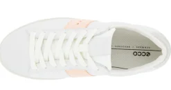 Ecco Street Lite White Peach Nectar Stripe Lace-Up Sneaker