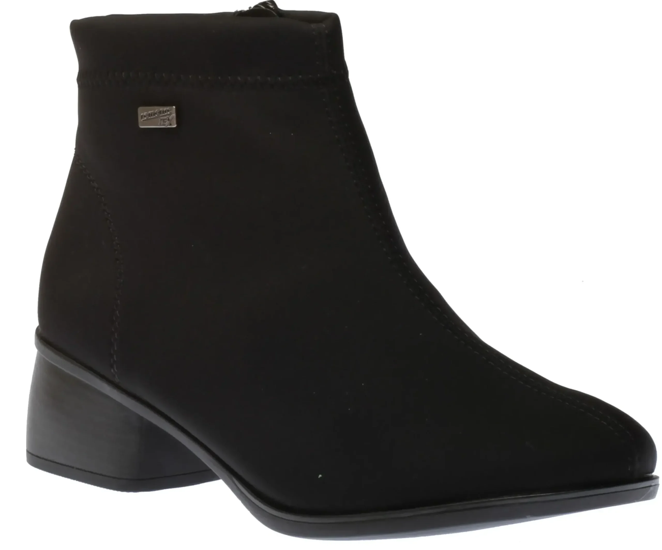 Discount Remonte Stretch Black Zipper Water-Resistant Ankle Boot