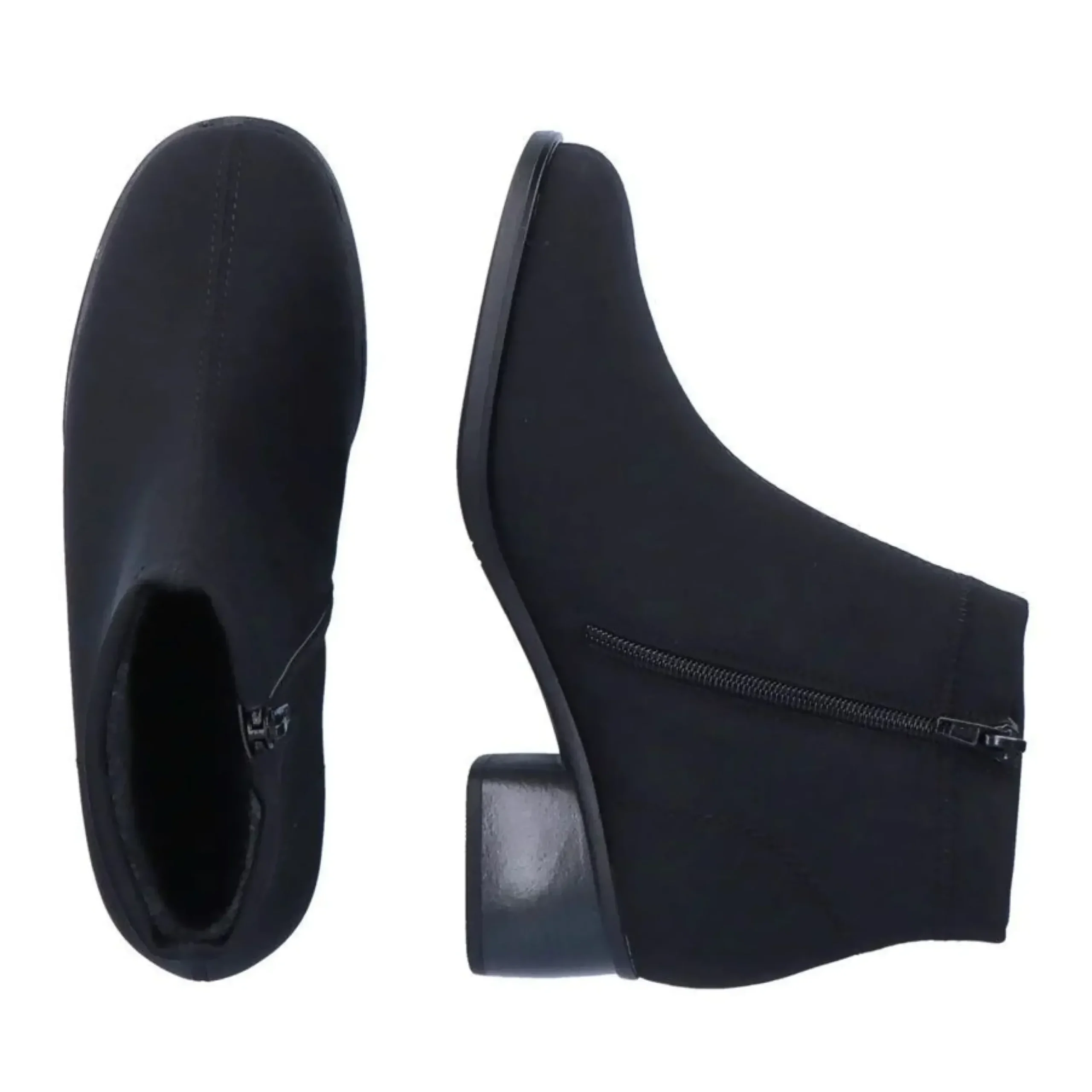 Discount Remonte Stretch Black Zipper Water-Resistant Ankle Boot