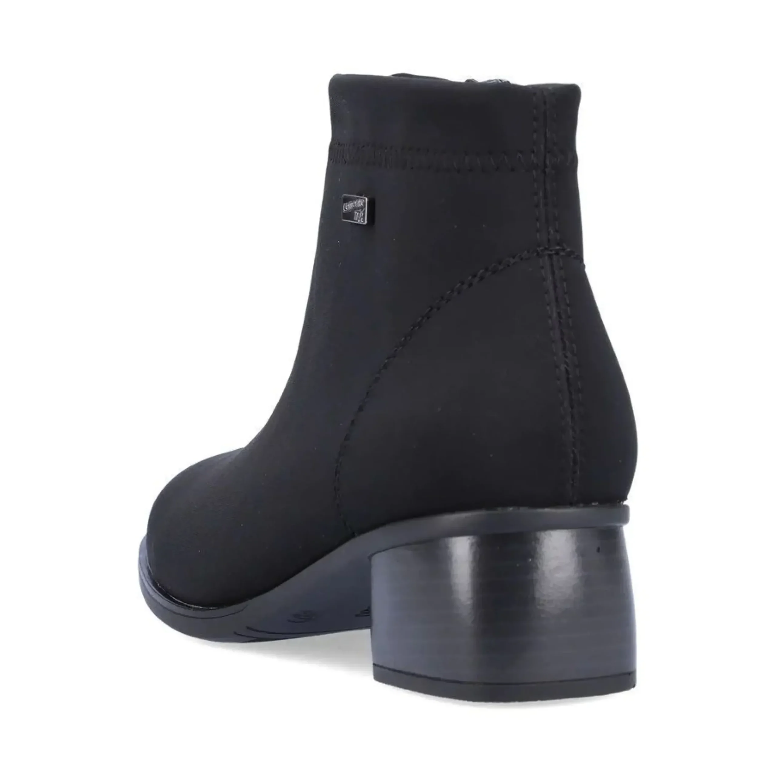 Discount Remonte Stretch Black Zipper Water-Resistant Ankle Boot