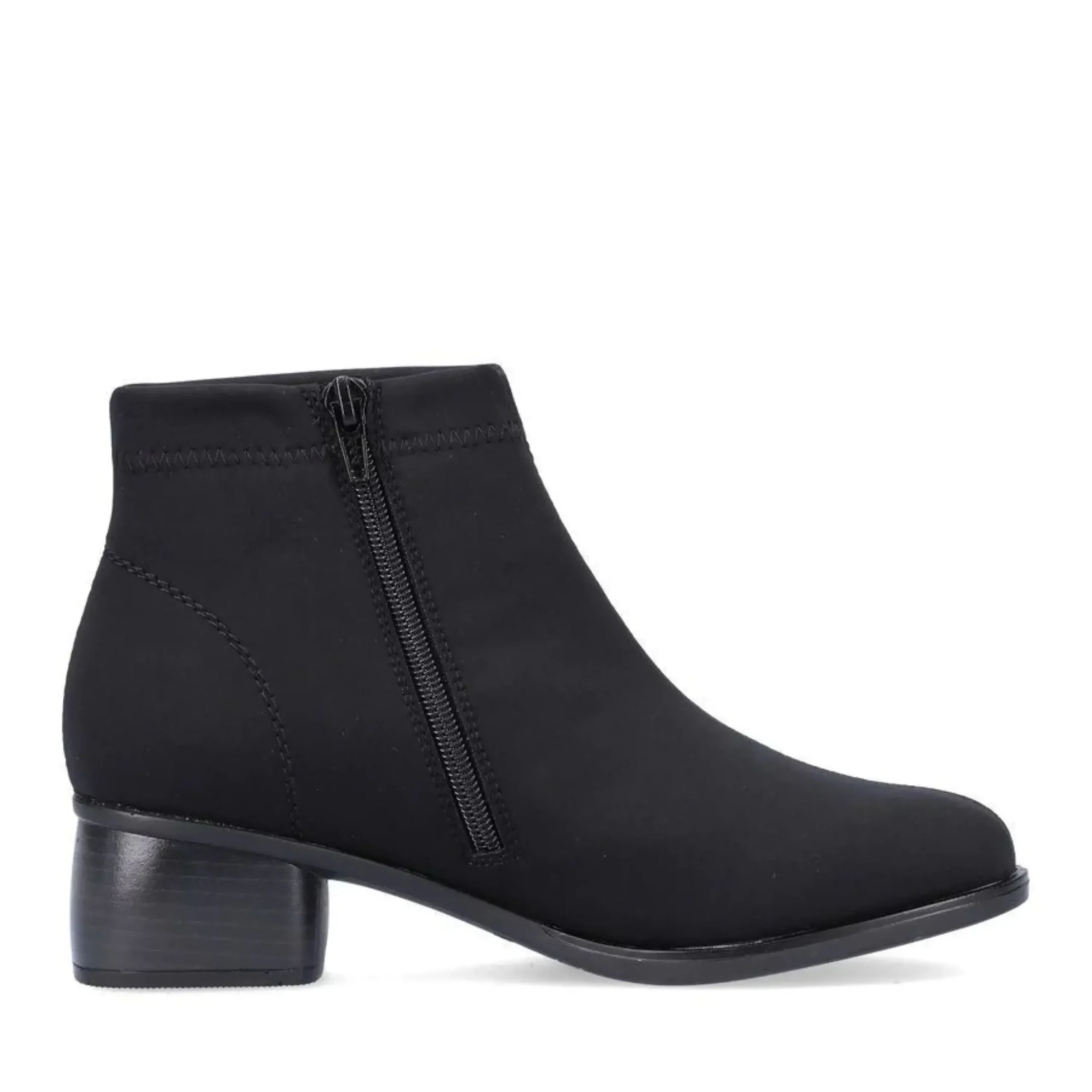 Discount Remonte Stretch Black Zipper Water-Resistant Ankle Boot