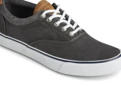 Sale Sperry Striper Ii Cvo Black Canvas Lace-Up Sneaker