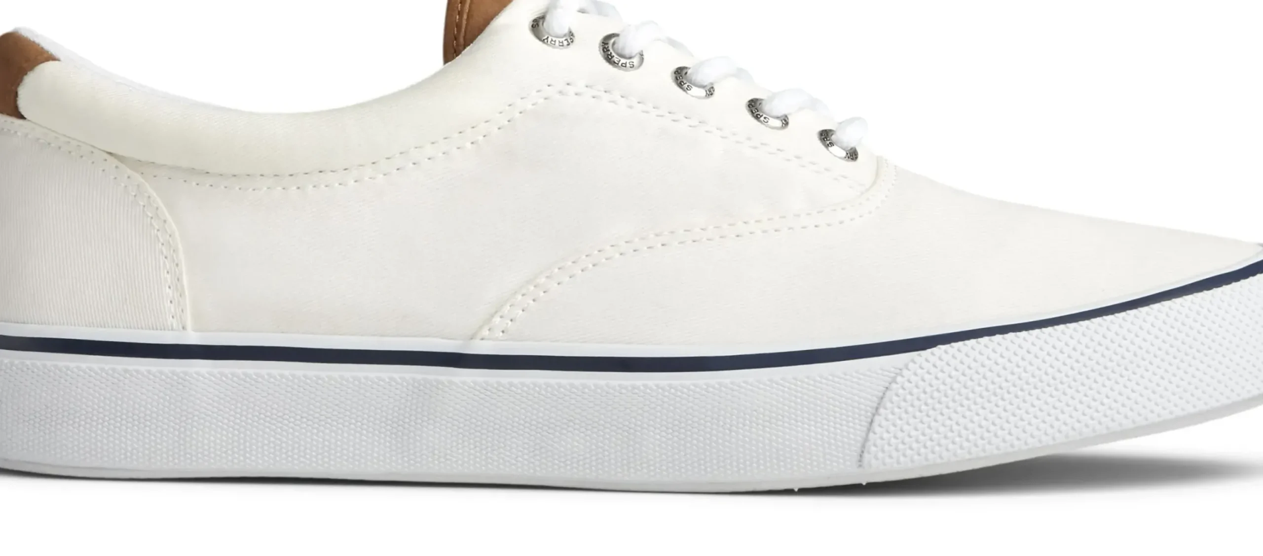 Discount Sperry Striper Ii Cvo White Canvas Lace-Up Sneaker