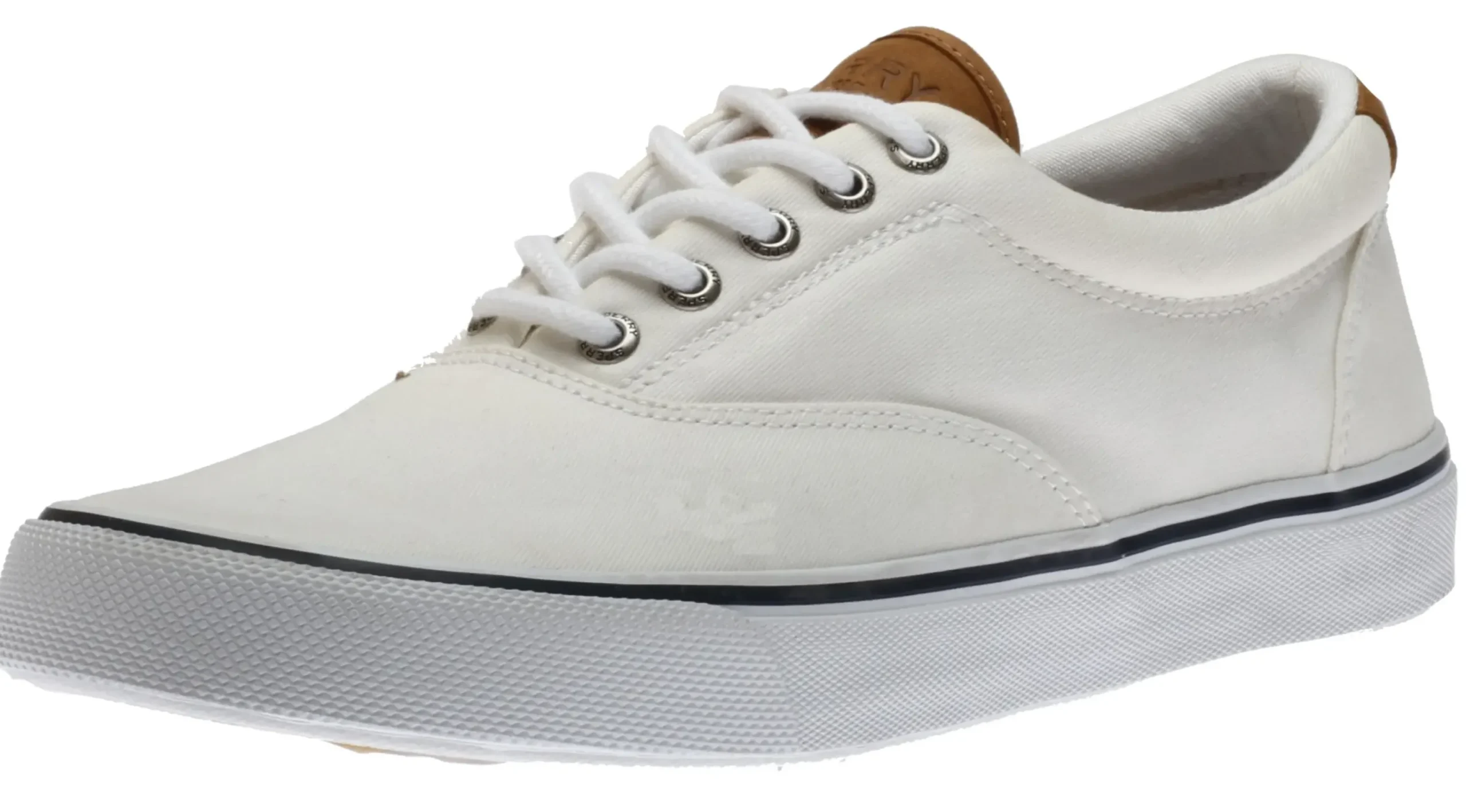 Discount Sperry Striper Ii Cvo White Canvas Lace-Up Sneaker
