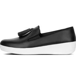 Sale Fit Flop Superskate Black Leather Tassel Loafer