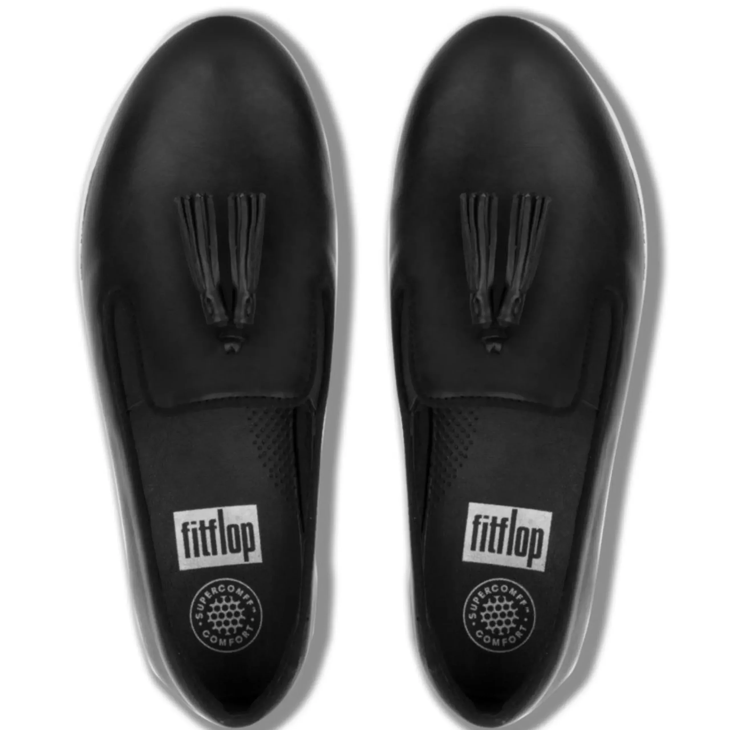 Sale Fit Flop Superskate Black Leather Tassel Loafer