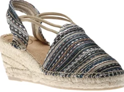 Toni Pons Tania Taupe Navy Espadrille Wedge Sandal