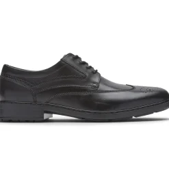 New Rockport Tanner Wingtip Black Leather Lace-Up Oxford Dress Shoe