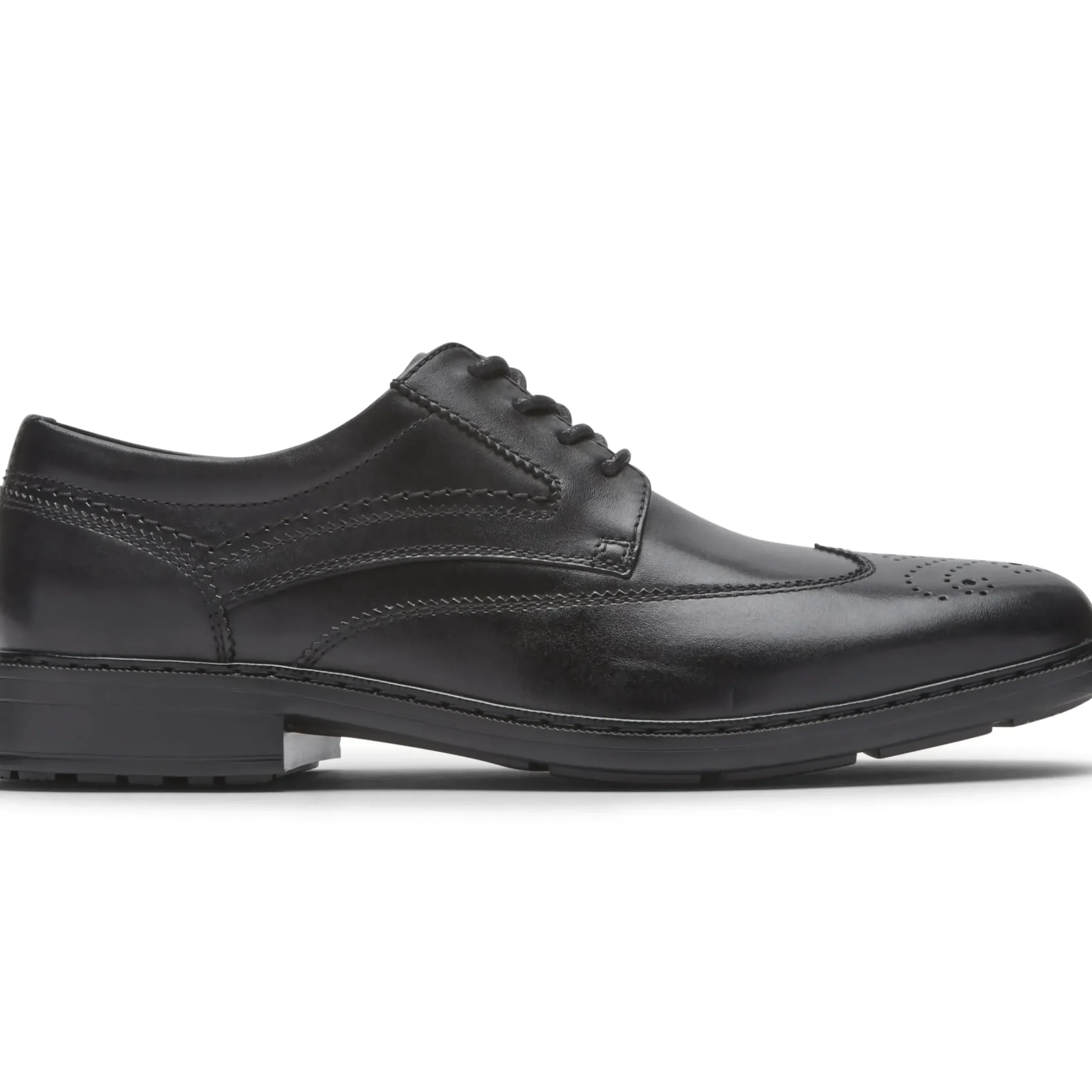 New Rockport Tanner Wingtip Black Leather Lace-Up Oxford Dress Shoe