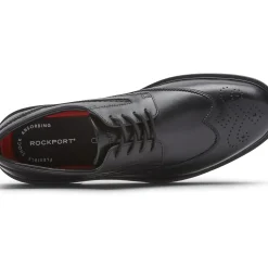New Rockport Tanner Wingtip Black Leather Lace-Up Oxford Dress Shoe