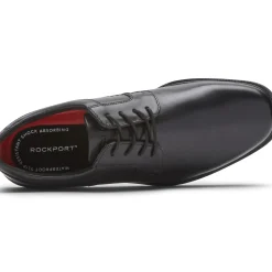 Best Rockport Taylor Black Leather Plain Toe Oxford Dress Shoe