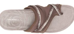 Clearance Merrell Terran 3 Cush Post Dark Earth Brown Thong Sandal