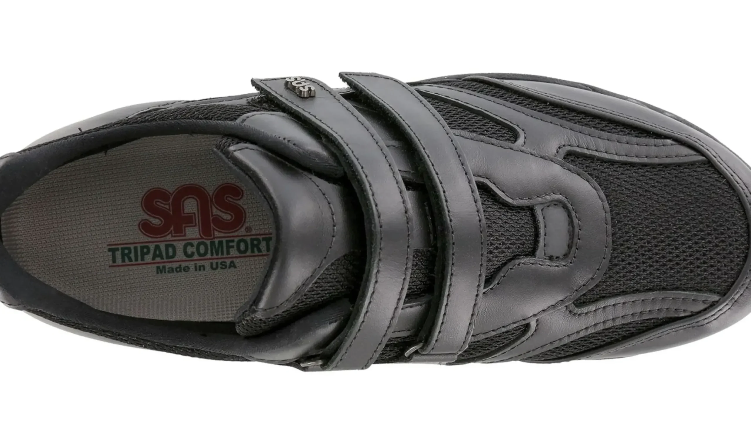 Outlet SAS Shoes Tmv Black Leather Mesh Walking Shoe