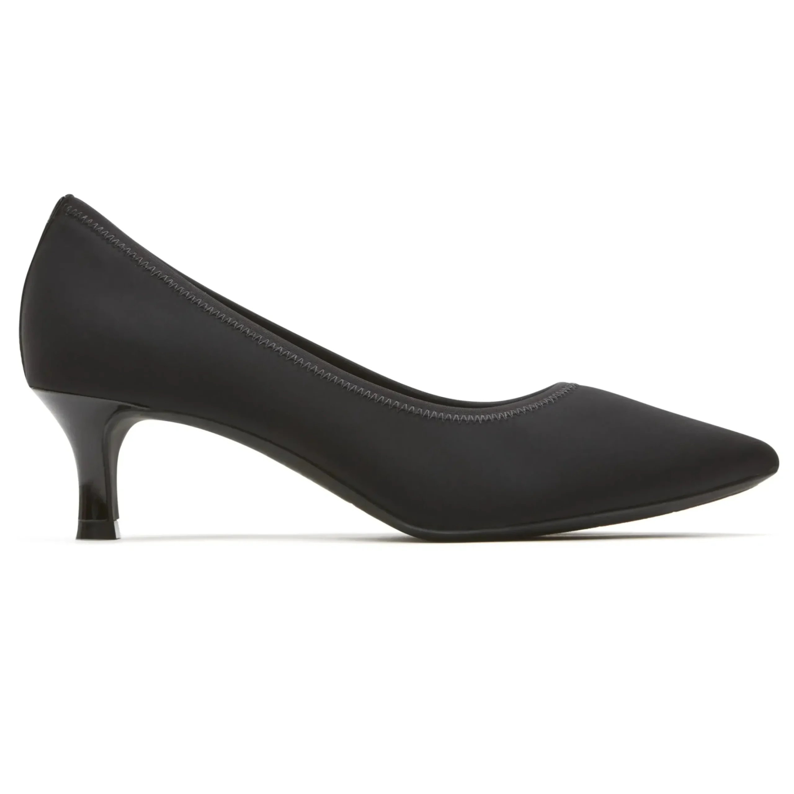 Rockport Total Motion Kaiya Black Elastic Kitten Heel Pointed Toe Dress Pump