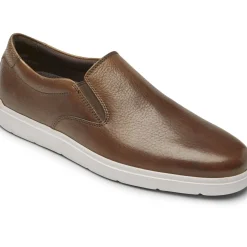 Outlet Rockport Total Motion Lite Cognac Brown Leather Slip-On Sneaker