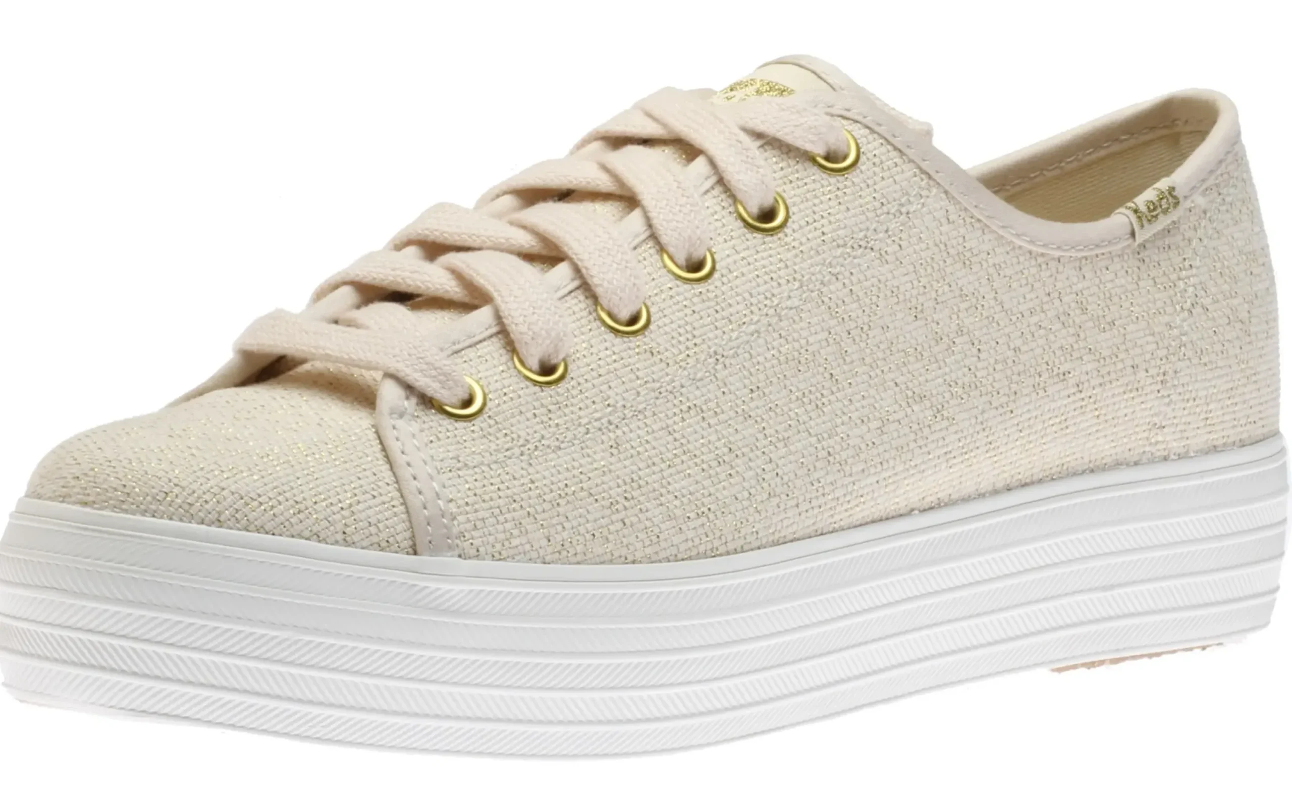 Keds Triple Kick Beige Lace-Up Platform Tennis Sneaker