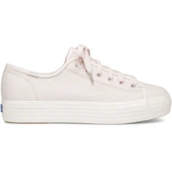New Keds Triple Kick Pink Lace-Up Platform Tennis Sneaker