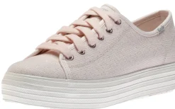 New Keds Triple Kick Pink Lace-Up Platform Tennis Sneaker