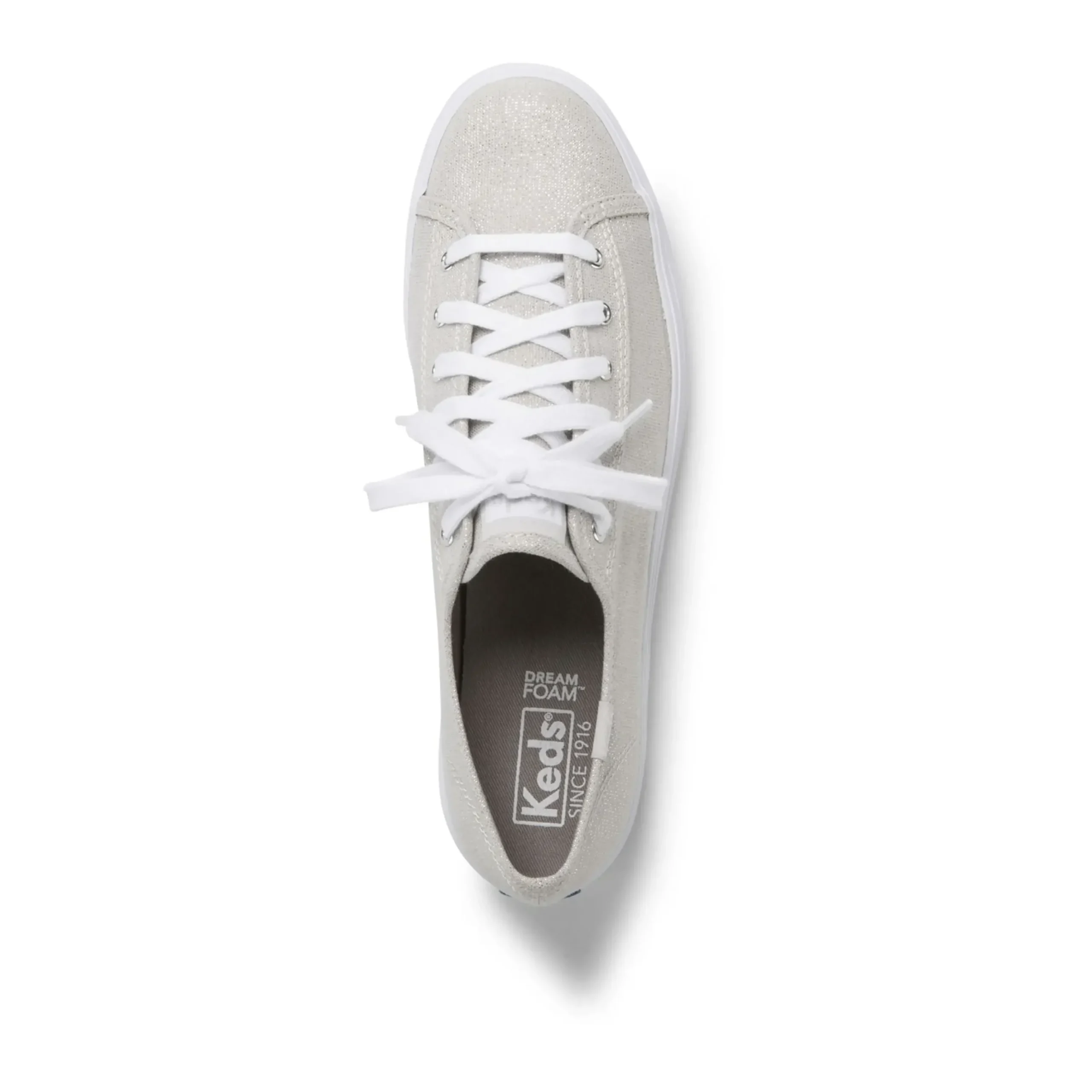 Hot Keds Triple Kick Silver Lace-Up Platform Tennis Sneaker